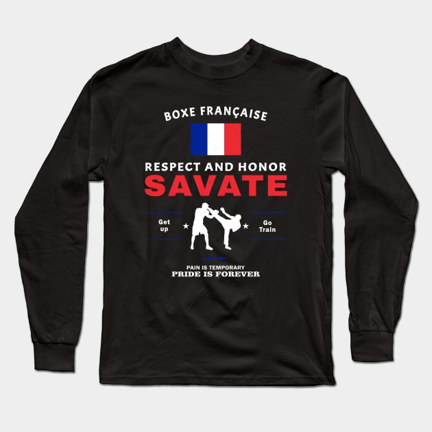 Savate Fighter Long Sleeve T-Shirt by NicGrayTees